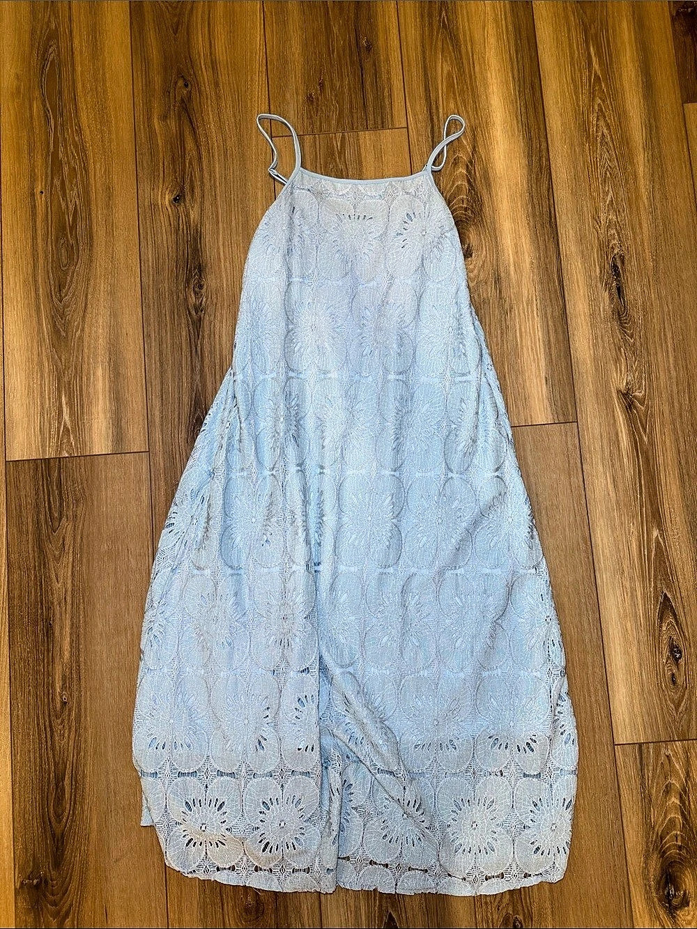 Lace Maxi Dress in Blue Like New